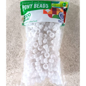 Pony Beads 500 Pack Pearl White by Horizon Group